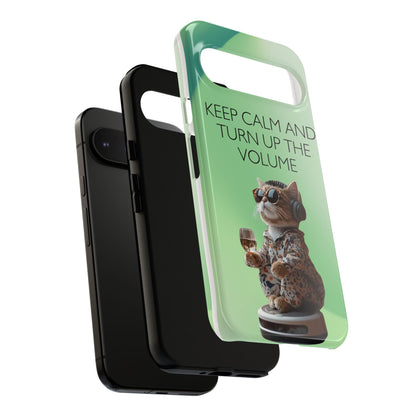 "Keep calm and turn up the volume" Mobile Phone Case (green)