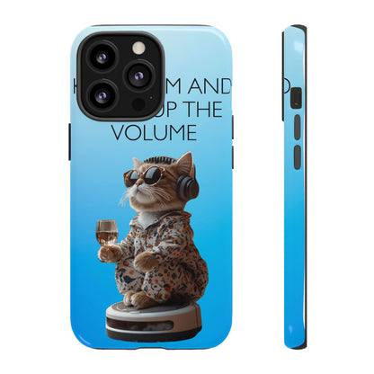 "Keep calm and turn up the volume" Mobile Phone Case (blue)
