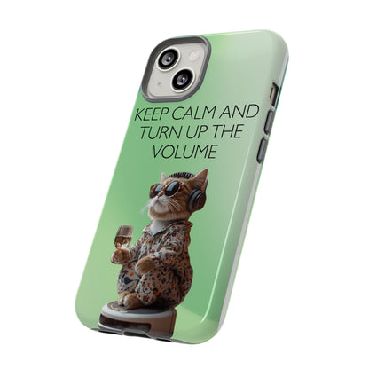 "Keep calm and turn up the volume" Mobile Phone Case (green)