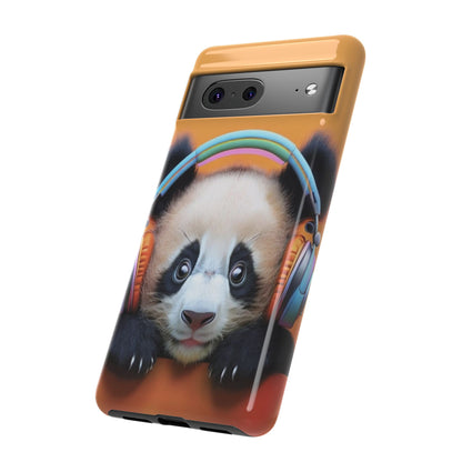 "Baby Panda wearing Headphones" Mobile Phone Case
