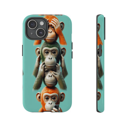 "Evolution - The Fourth Monkey" (striped background)