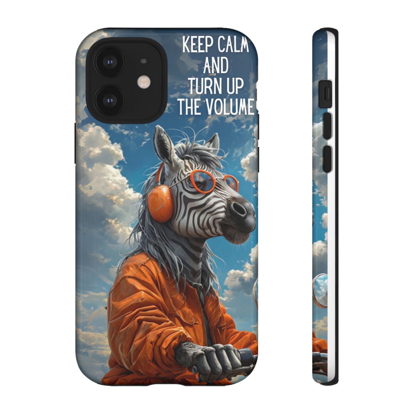 "Keep calm and turn up the volume." Mobile Phone Case