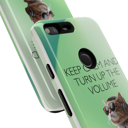 "Keep calm and turn up the volume" Mobile Phone Case (green)