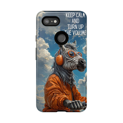 "Keep calm and turn up the volume." Mobile Phone Case