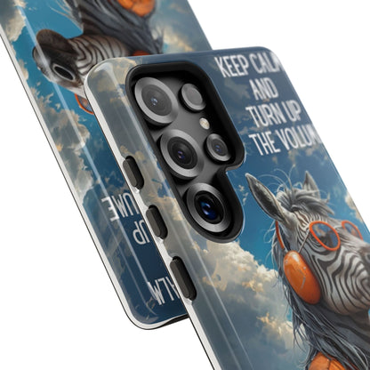 "Keep calm and turn up the volume." Mobile Phone Case
