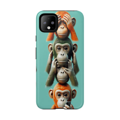 "Evolution - The Fourth Monkey" (striped background)