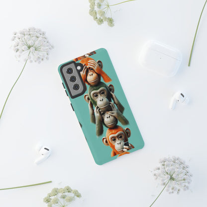 "Evolution - The Fourth Monkey" (striped background)