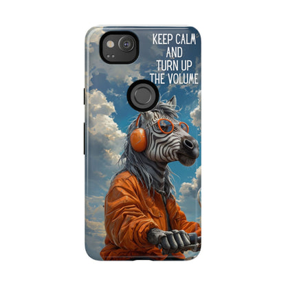 "Keep calm and turn up the volume." Mobile Phone Case