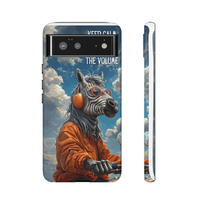 "Keep calm and turn up the volume." Mobile Phone Case