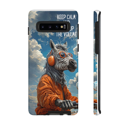 "Keep calm and turn up the volume." Mobile Phone Case