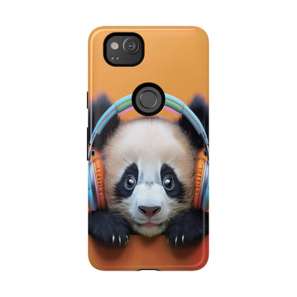 "Baby Panda wearing Headphones" Mobile Phone Case