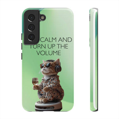 "Keep calm and turn up the volume" Mobile Phone Case (green)