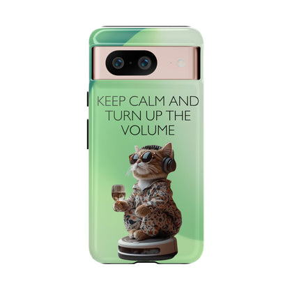 "Keep calm and turn up the volume" Mobile Phone Case (green)