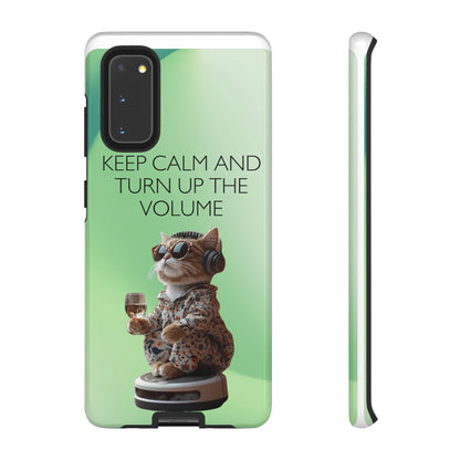 "Keep calm and turn up the volume" Mobile Phone Case (green)