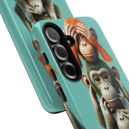 "Evolution - The Fourth Monkey" (striped background)