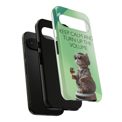 "Keep calm and turn up the volume" Mobile Phone Case (green)