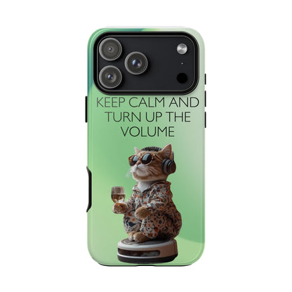 "Keep calm and turn up the volume" Mobile Phone Case (green)