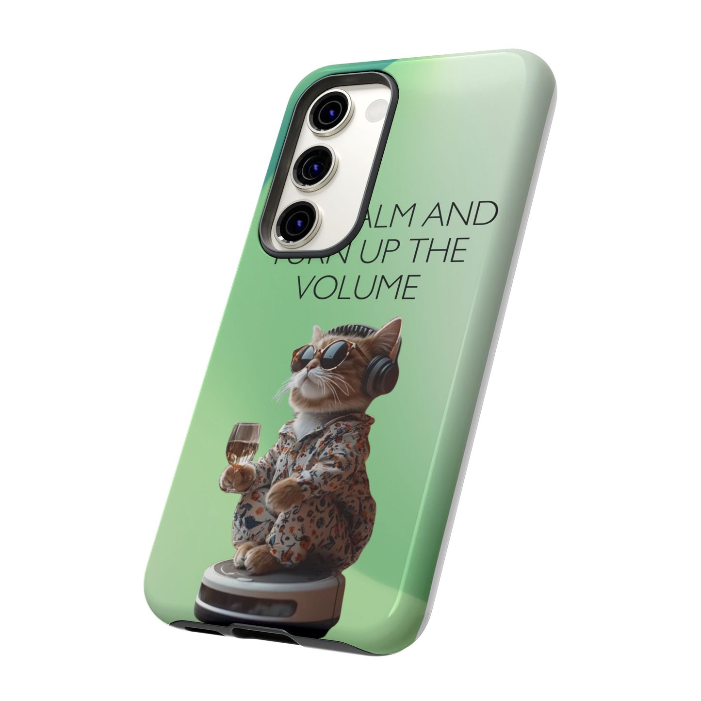 "Keep calm and turn up the volume" Mobile Phone Case (green)