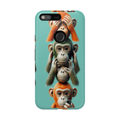 "Evolution - The Fourth Monkey" (striped background)