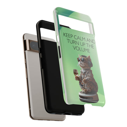 "Keep calm and turn up the volume" Mobile Phone Case (green)